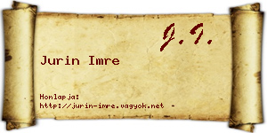 Jurin Imre névjegykártya